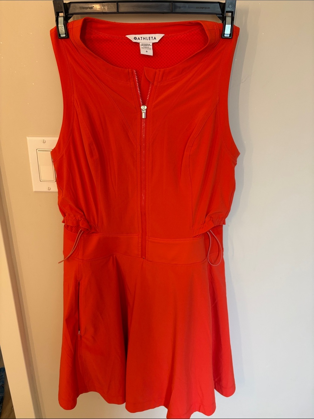 Athleta Womens' Bright Red Zip-Front Active One-Piece